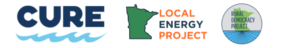 CURE - MN Local Energy Project - Rural Democracy Project logos